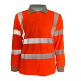 Men & Ladies hi-viz orange  light weight L/S  polo shirt