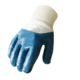 Knitted nitrile 3/4 coating with knitted cuff
